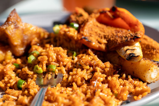 Making jollof rice with our Jollof Sauce